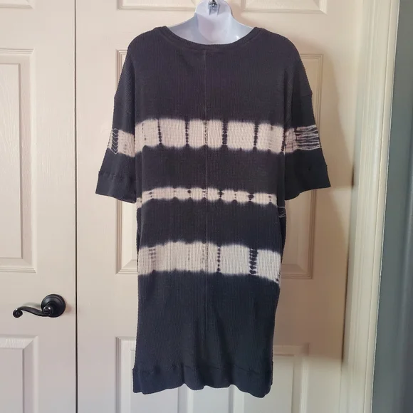 Free People Canyon Wash Tie-Dyed Thermal Tunic Oversized With Pockets Pullover S - Picture 6 of 10
